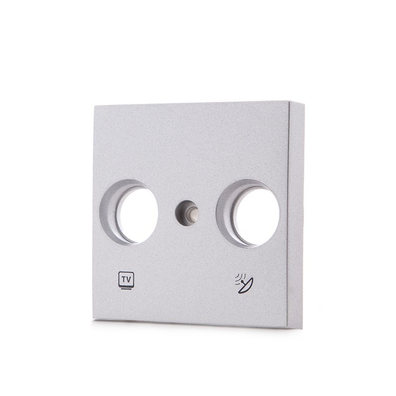 Tapa Frontal Panasonic Novella - R-Tv-Sat, Color Plata (Compatible Mecanismo Karre)