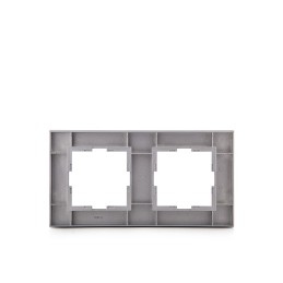 Marco Panasonic Novella 2 Elementos Horizontal/Vertical , Tecnopolímero, Plata (Compatible Mecanismo Karre)