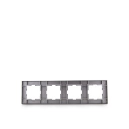 Marco Panasonic Novella 4 Elementos Horizontal-Vertical , Tecnopolímero, Plata (Compatible Mecanismo Karre)