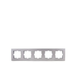 Marco Panasonic Novella 5 Elementos Horizontal-Vertical , Tecnopolímero, Plata (Compatible Mecanismo Karre)