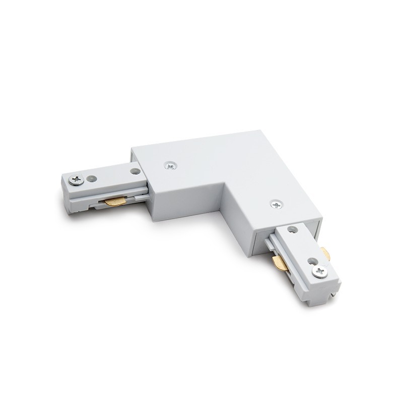 Conector 90º Carril Bifásico Blanco