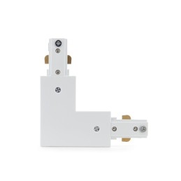 Conector 90º Carril Bifásico Blanco