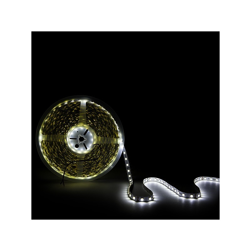 Tira de 60 LEDs/M 14.4W 20.400Lm CRI85 6000ºK SMD5050 24VDC IP25 x20M 40.000H [CA-5050-60-14,4W-20M-CW]-Blanco Frío