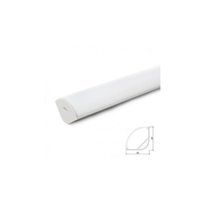 Perfíl Aluminio para Tira LED Difusor Opal  LLE-ALP016R-O x 2M