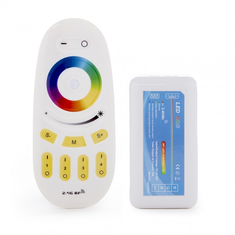 Controlador Multi-Zona 2,4G Tira RGB Mando a Distancia 12-24VDC ► 216/432W