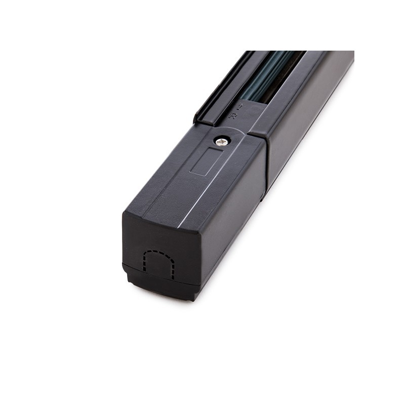 Carril Trifásico Focos LED 1M Negro