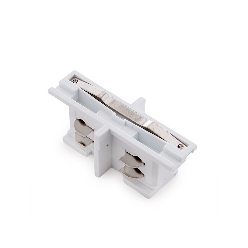 Conector Recto Carril Trifásico Blanco