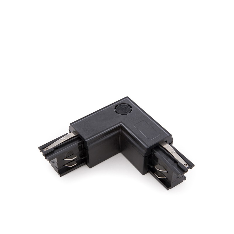 Conector L Carril Trifásico Negro