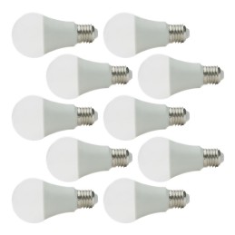 Pack 10 Lámparas LEDs Esférica Aluminio/PC E27 7W 630Lm 40.000H