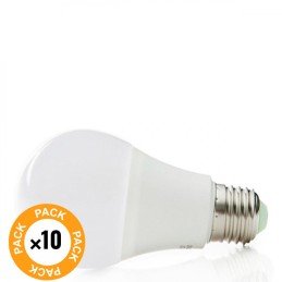 Pack 10 Lámparas LEDs Esférica Aluminio/PC E27 9W 810Lm 40.000H