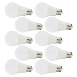 Pack 10 Lámparas LEDs Esférica Aluminio/PC E27 9W 810Lm 40.000H