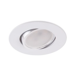 Pack 8 Aro Foco Downlight  Basculante Circular Aluminio Blanco 93Mm