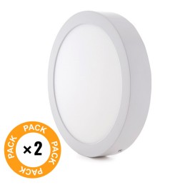 Pack 2 Plafónes LED 18W 1190Lm 6000ºK Superficie 40.000H [JL-JM18WR-CW-PK2-AP]