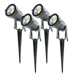 Pack 4 Focos LED Pincho Jardín 5W 450Lm 6000ºK 40.000H [SL-SL-C10-5W-CW-PK4-AP]