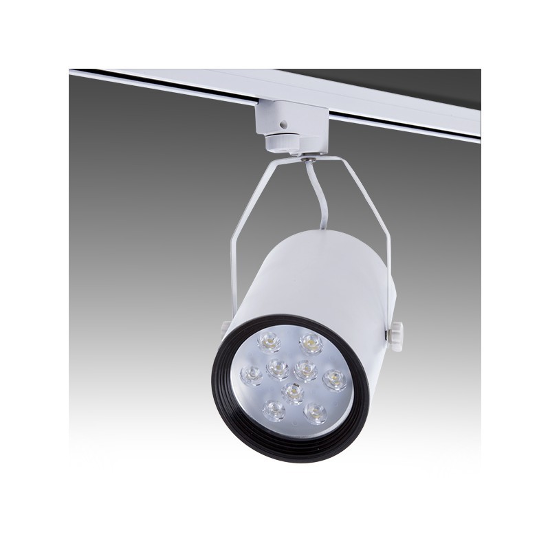 Foco de Carril LED 9W 900Lm CRI85 6000ºK \"Raelynn\" Monofásico 40.000H [PL218013-CW-A]