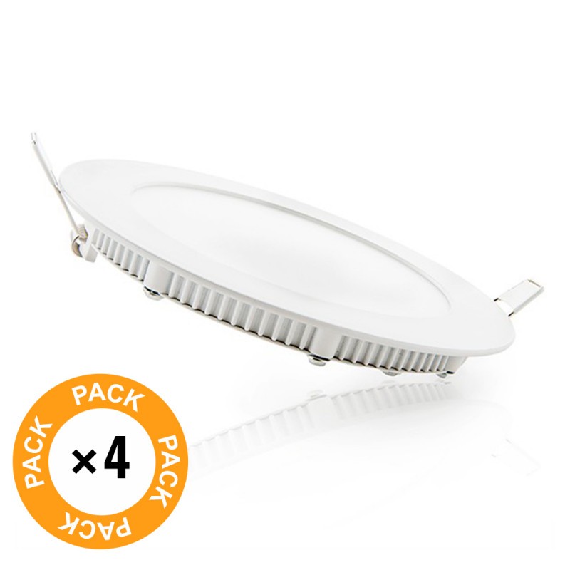 Pack 4 Placas LED 9W 720Lm 6000ºK 40.000H [HO-PLCIR9W-CW-4PK-AP]