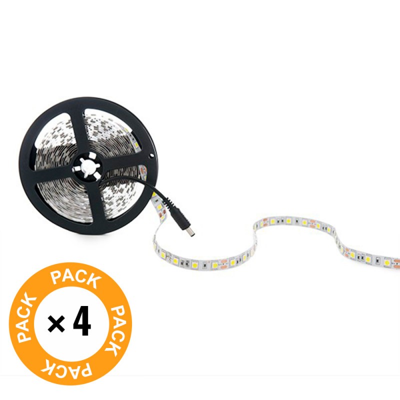 Pack 4 Tiras LED 72W 4200Lm 6000ºK 300 X SMD5050 12VDC x5M 40.000H [PL219009W-PK4-AP]