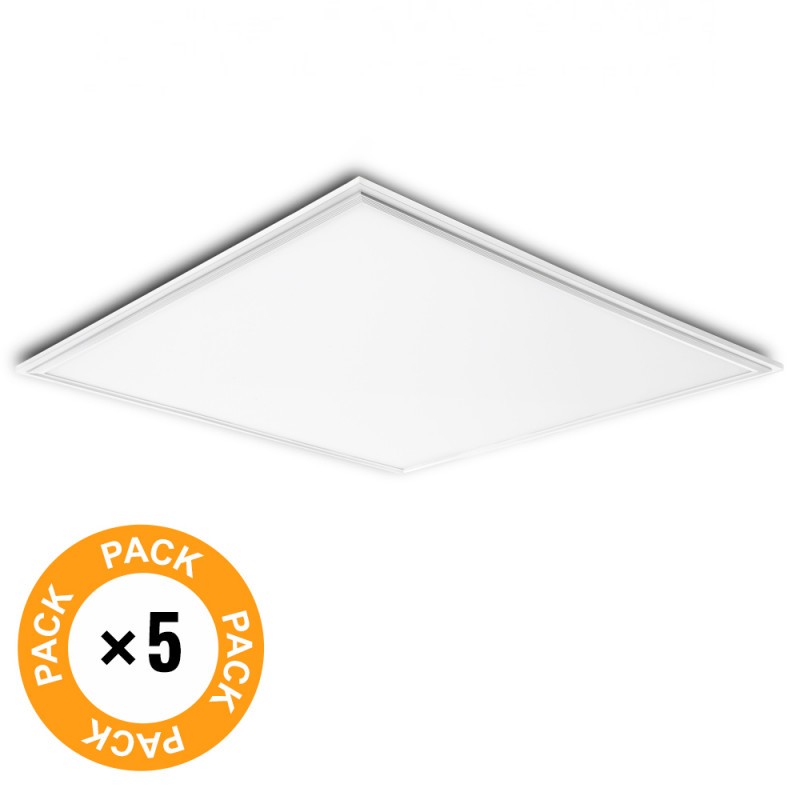 Pack 5 Paneles LED 36W 3623Lm 6000ºK Marco Blanco 595X595X12Mm 40.000H [HO-PANMB59559536W-CW-PK5-AP]