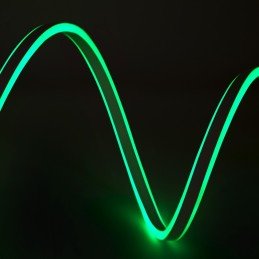 Manguera LED \"Neon Flex\" 12W Emisión Lateral Doble 220-230VAC 12W/M x1M 40.000H [WM-SMD2835-NFD-120-G]-Verde