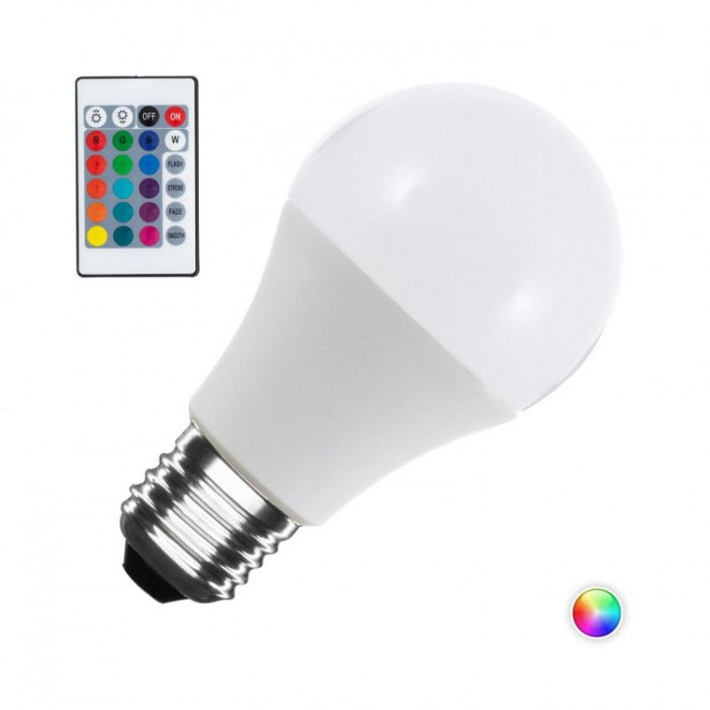 Bombilla LED E27 10W 4200ºK RGB + W Mando 40.000H [CA-E27-10-RGB-W]