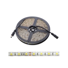 Tira de 300 LEDs 60W 7.000Lm CRI85 6000ºK SMD5050 24VDC IP65 x5M 40.000H [CA-5050-60-24-IP65-CW]-Blanco Frío