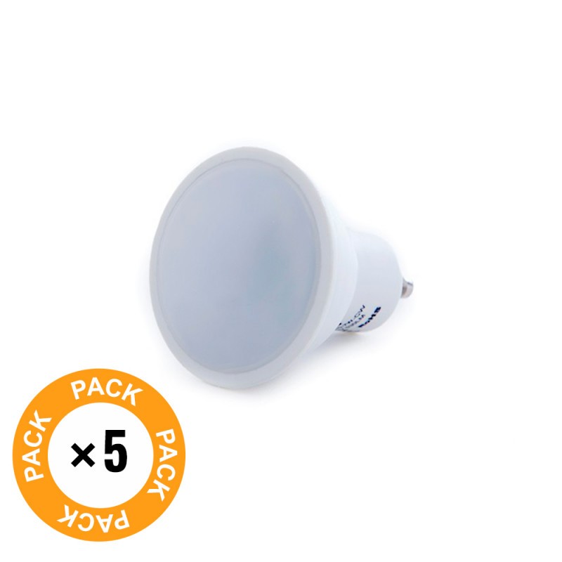 Pack 5 Bombillas LED GU10 6W 500Lm 4200ºK 40.000H [HO-GU10-SMD-6W-IC-W-PK5-AP]
