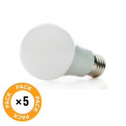 Pack 5 Bombillas LED E27 7W 630Lm 6000ºK 40.000H [HO-ED-B3-E27-7W-CW-PK5-AP]