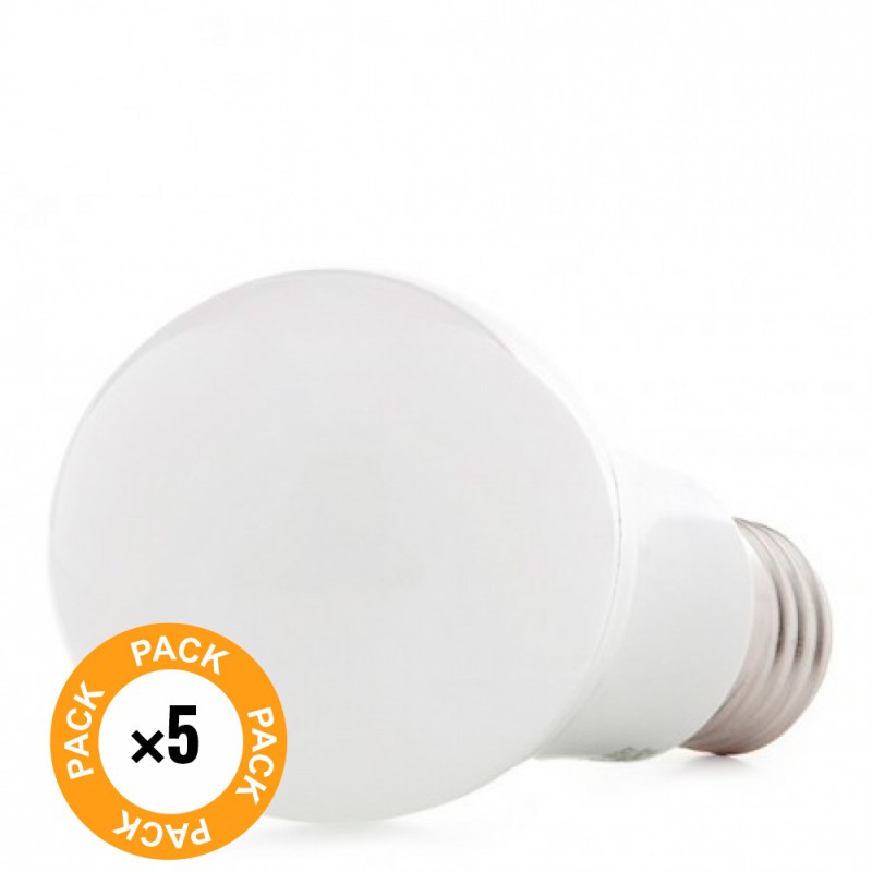Pack 5 Bombillas LED E27 5W 450Lm 6000ºK 40.000H [HO-ED-B3-E27-5W-CW-PK5-AP]