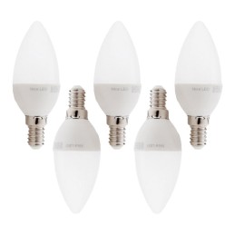 Pack 5 Bombillas LED E14 5W 410Lm 6000ºK 40.000H [HO-C37-E14-5W-RC-CW-PK5-AP]