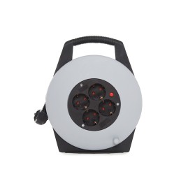 Enrollacable 4 X 16A/230 Sin Tapa - Cable 10M - IP20 - Negro/Gris