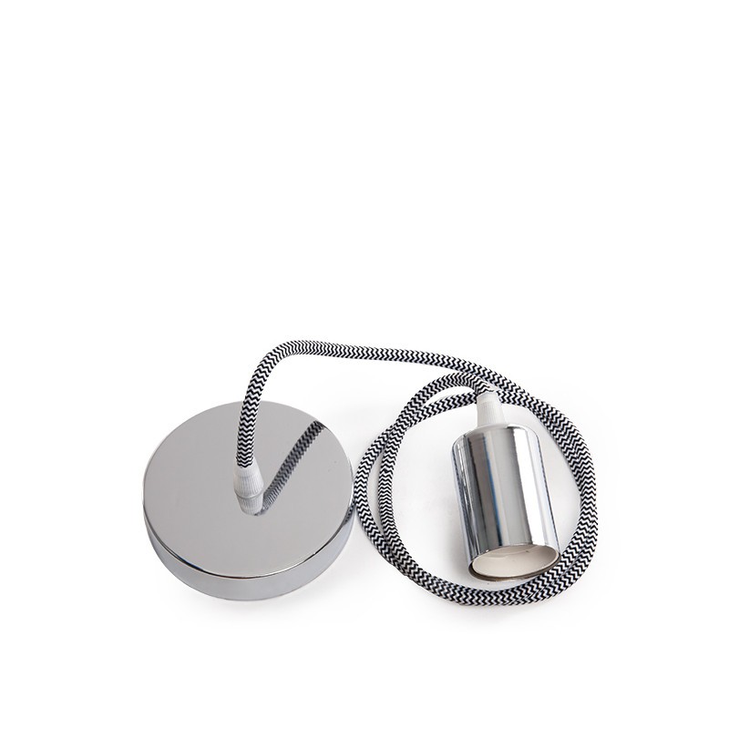 Pendel E27 Cable 1000 X 0,75Mm Tela - Rosetón [SC-MPL014]