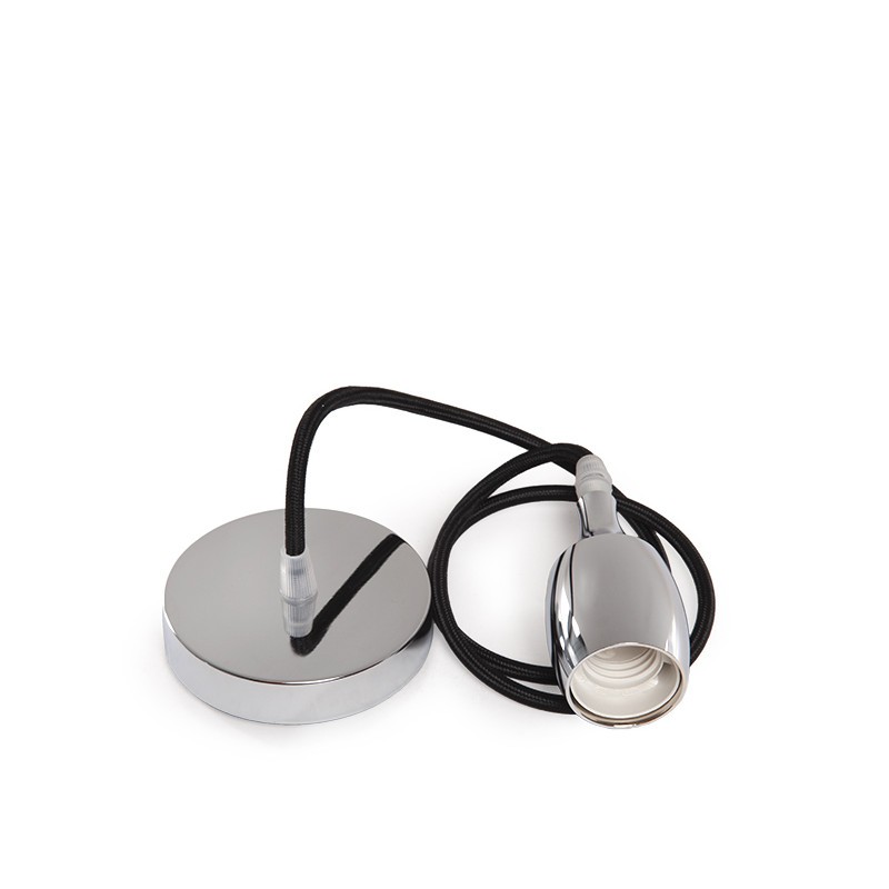 Pendel E27 Cable 1000 X 0,75Mm Tela - Rosetón [SC-MPL016]