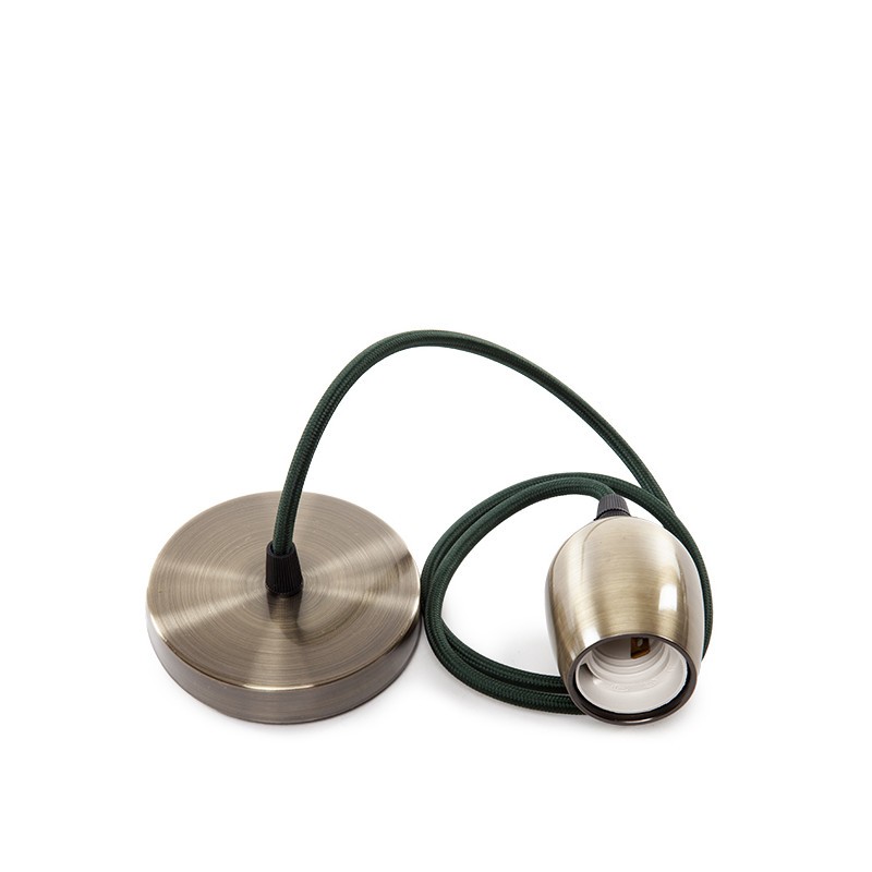 Pendel E27 Cable 1000 X 0,75Mm Tela - Rosetón [SC-MPL017]