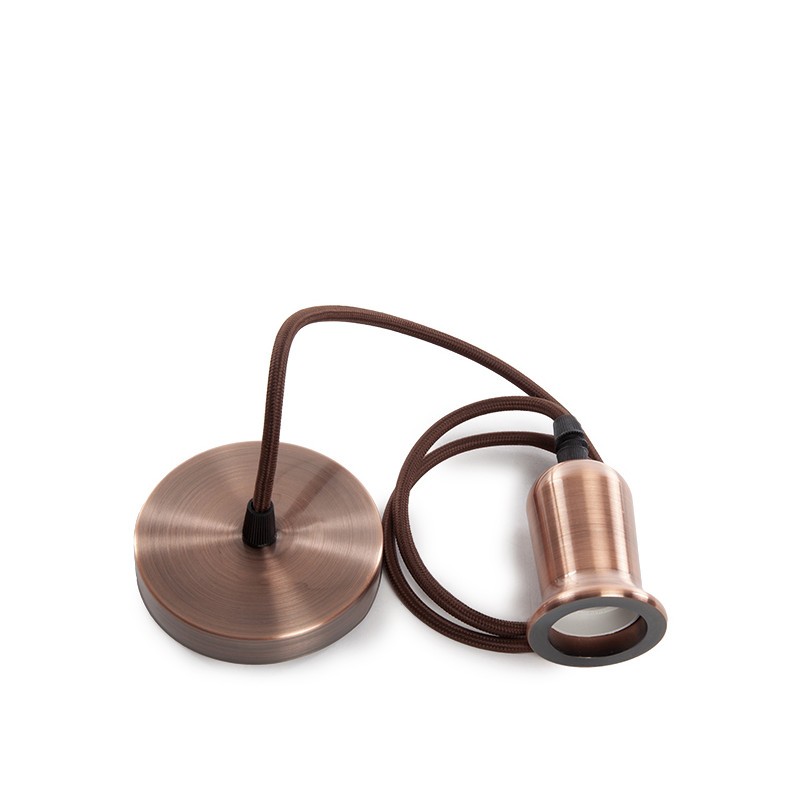 Pendel E27 Cable 1000Mm 0,75Mm Tela - Rosetón [SC-MPL018]