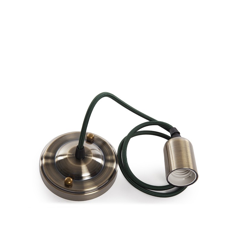 Pendel E27 Cable 1000 X 0,75Mm Tela - Rosetón [SC-MPL021]