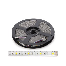 Tira de 300 LEDs 60W 3.780Lm 4200ºK SMD5050 24VDC IP65 RGB+Blanco x5M 40.000H [CA-5050-60-24-IP65-RGB-W]-Blanco Natural