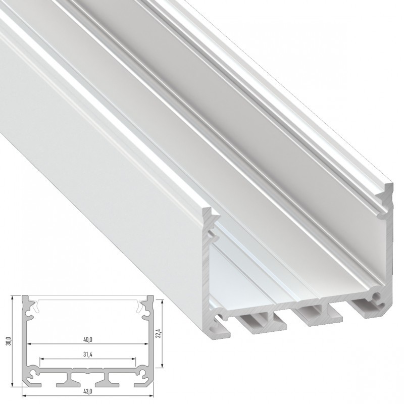 Perfil Aluminio Tipo iLEDO 2,02M