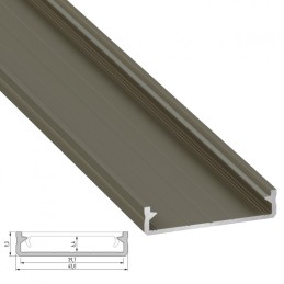 Perfil Aluminio Tipo SOLIS 2,02M