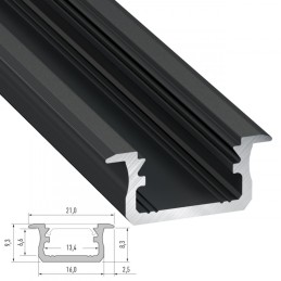 Perfíl Aluminio Tipo B 2,02M