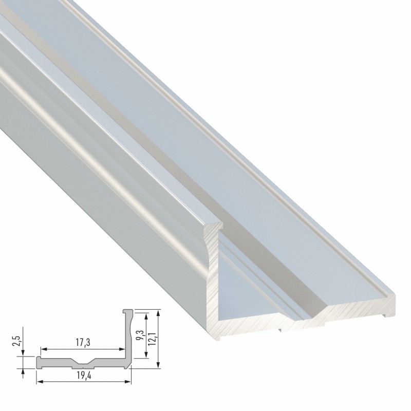 Perfíl Aluminio Tipo E 2,02M