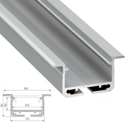 Perfíl Aluminio Tipo inSILEDA 2,02M