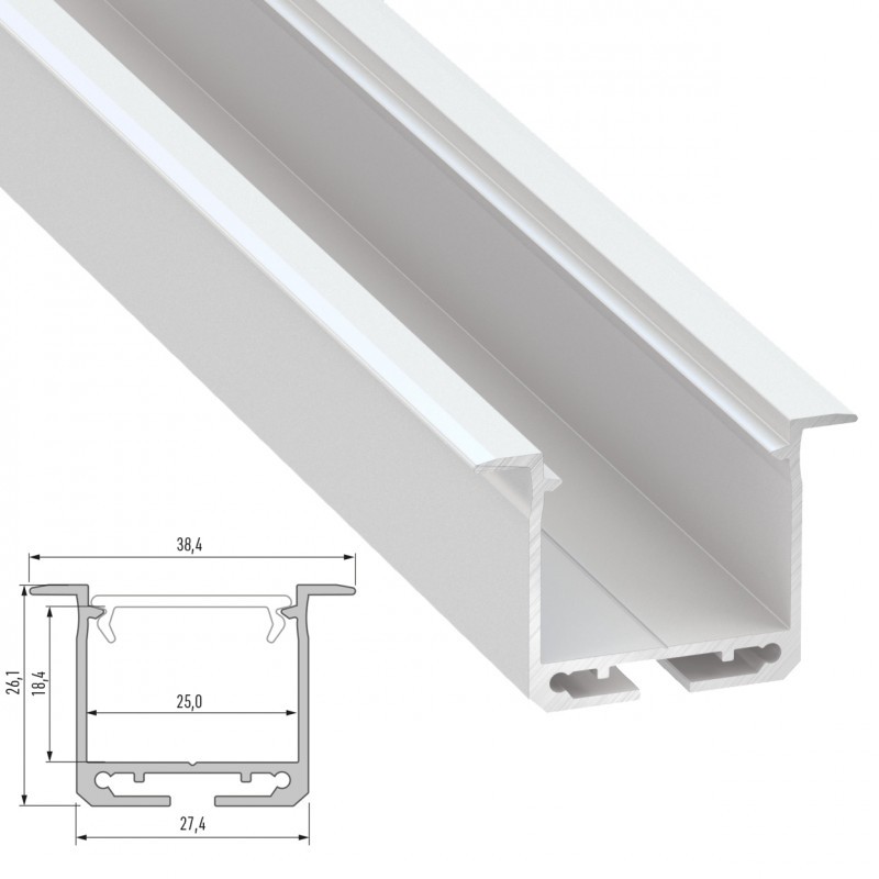 Perfíl Aluminio Tipo inDILEDA 2,02M