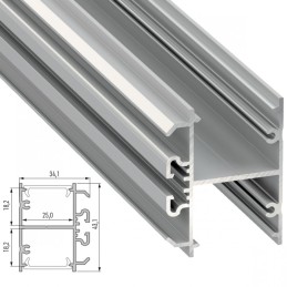 Perfil Aluminio Tipo DOPIO 2,02M