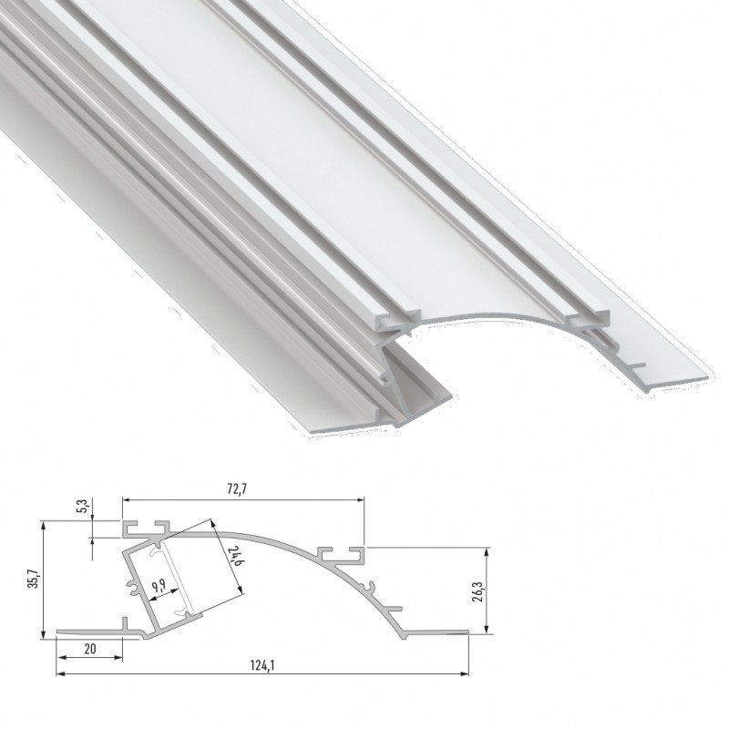 Perfíl Aluminio  TOPO 2,02M LL-10-0514-20