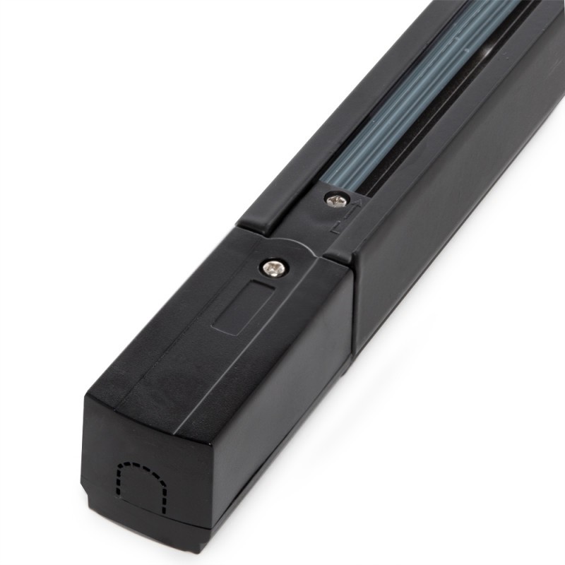 Carril Trifásico Focos de LED Negro 2M