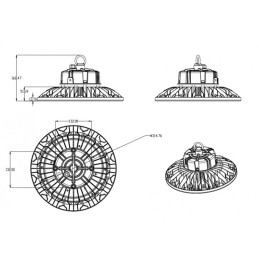 Campana LED 150W 22.500Lm 5000ºK PRO IP66 IK08 50.000H [1177-HB -JL07 R-M150W-CW]