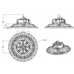 Campana LED 240W 37.500Lm 5000ºK PRO IP66 IK08 50.000H [1177-HB -JL07 R-M240W-CW]
