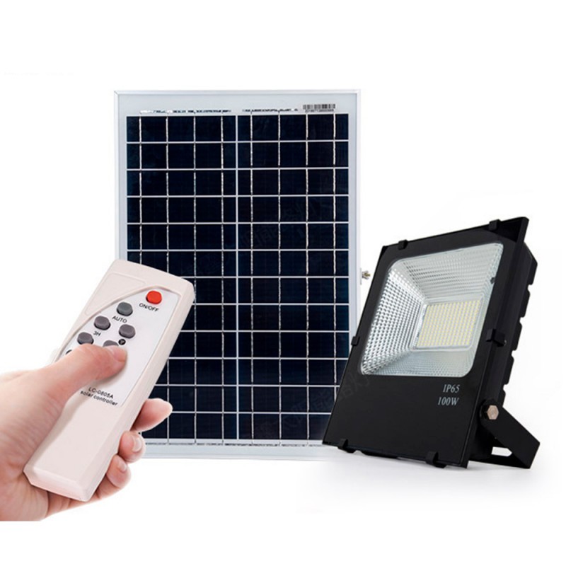 Foco Proyector LED 10W 1.000Lm 6000ºK Solar Sensor 10W + Control Remoto Panel 6V/6W 40.000H [PL-626001-CW]
