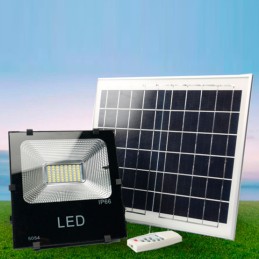 Foco Proyector LED 10W 1.000Lm 6000ºK Solar Sensor 10W + Control Remoto Panel 6V/6W 40.000H [PL-626001-CW]