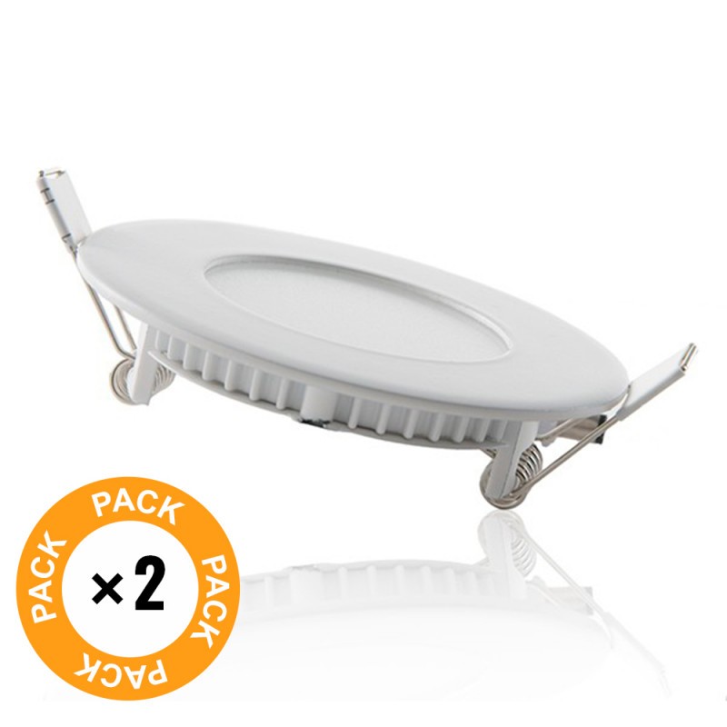 Pack 2 Placas LED 3W 230Lm 4200ºK Circular 40.000H [GR-RDP01-3W-W-PK2-AP]